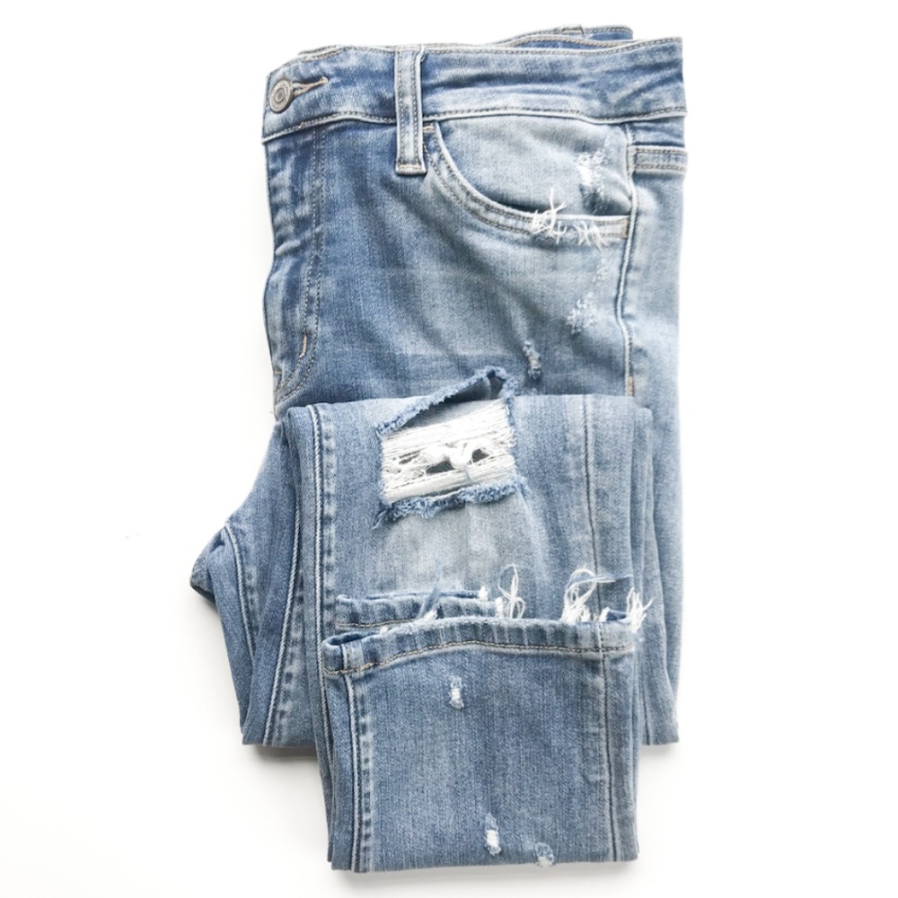 Light Wash Distressed Skinny Jeans